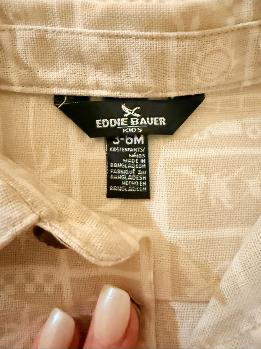 Eddie Bauer Cream Short-Sleeve Button Shirt & Shorts Set